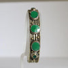 Antique Tribal Reversible Vintage Long Coin Necklace Green Stone