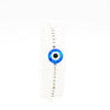 Sterling Silver Light Blue Glass Evil Eye Necklace 45cm Large