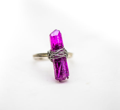 Wrapped Raw Rose Aura Ring Adjustable