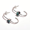 Raw Turquoise & Amethyst Sterling Silver Hanging Earrings