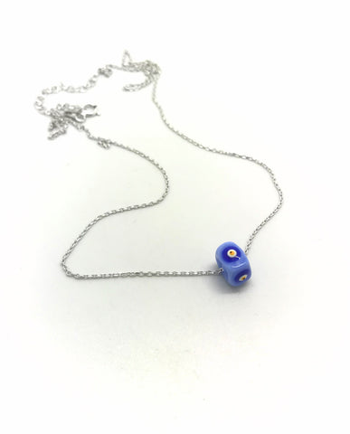 Rose Sterling Silver Glass Evil Eye Necklace 45cm Small