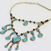 Vintage 2 Tier Drop Synthetic Turquoise Necklace
