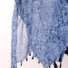 Boho Kimono Paisley Blue Print with Tassels Free Size