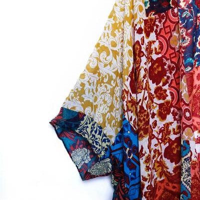 Boho Kimono Vintage Floral with Tassels Free Size
