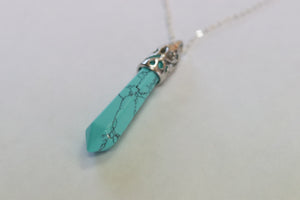Lunar Goddess Moon Point Turquoise Necklace