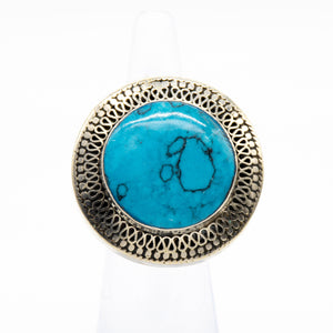 Antique Turkmen Adjustable Turquoise Ring