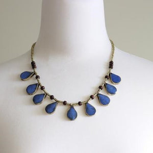 Vintage Tear Drop Blue Lapis Necklace