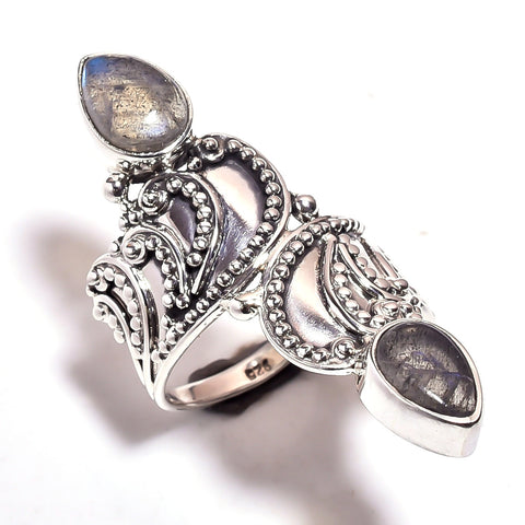 Opal Evil Eye Dark Blue Sterling Silver Beads Stretchy Bracelet