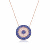 Sterling Silver Purple Glass Evil Eye Necklace 45cm Large