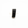 Rough Cut Black Tourmaline Long Rectangle Sterling Silver Adjustable Ring