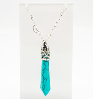 Lunar Goddess Moon Point Turquoise Necklace