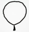 Black Onyx Mala Necklace with Tassel