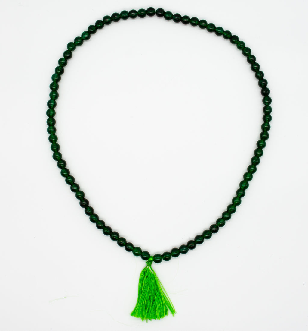 Jade Mala Necklace with Tassel