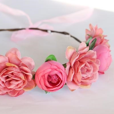 Boho Flower Crown Blush Pink