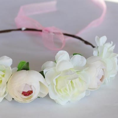 Boho Flower Crown Dreamy White